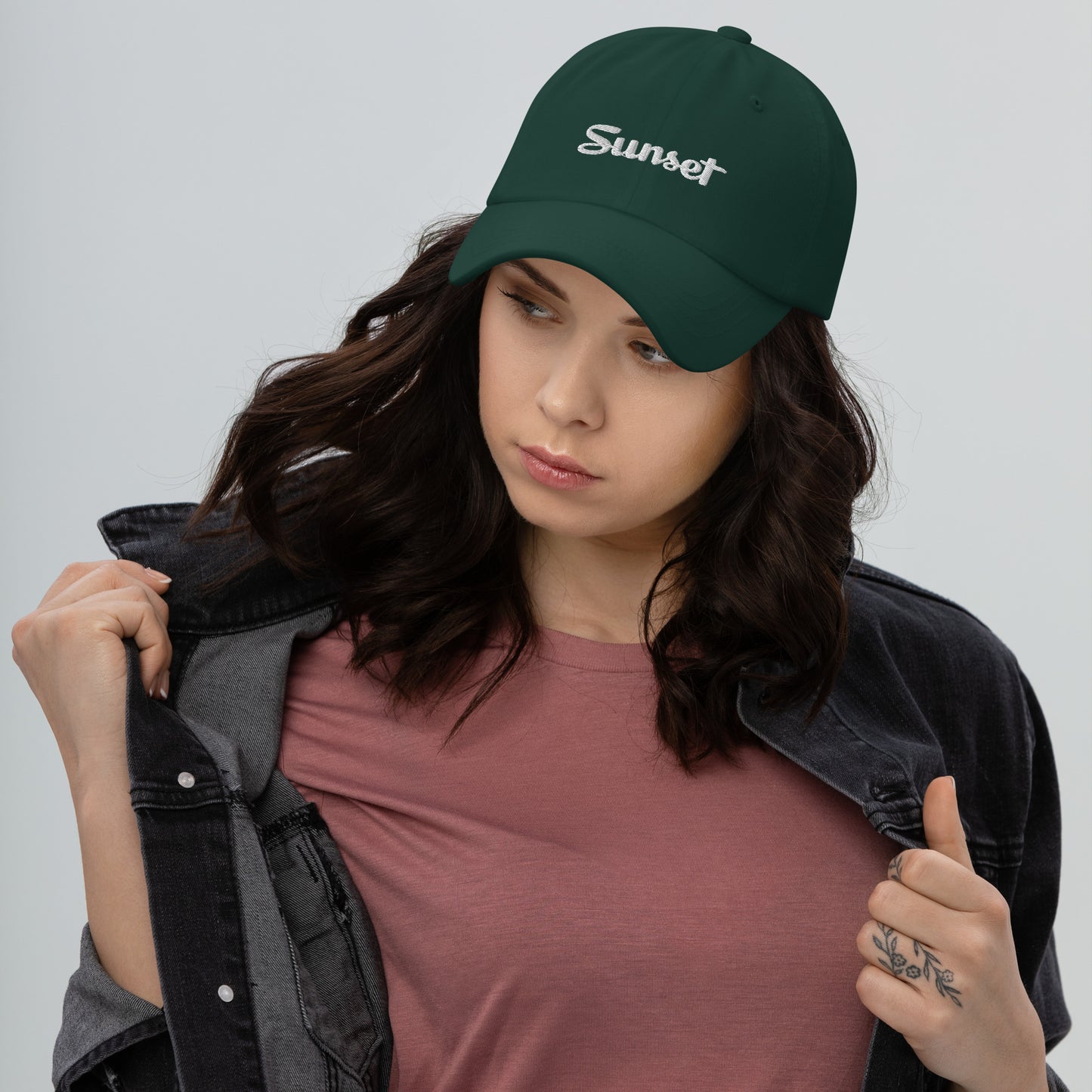 Sunset Green Dad hat
