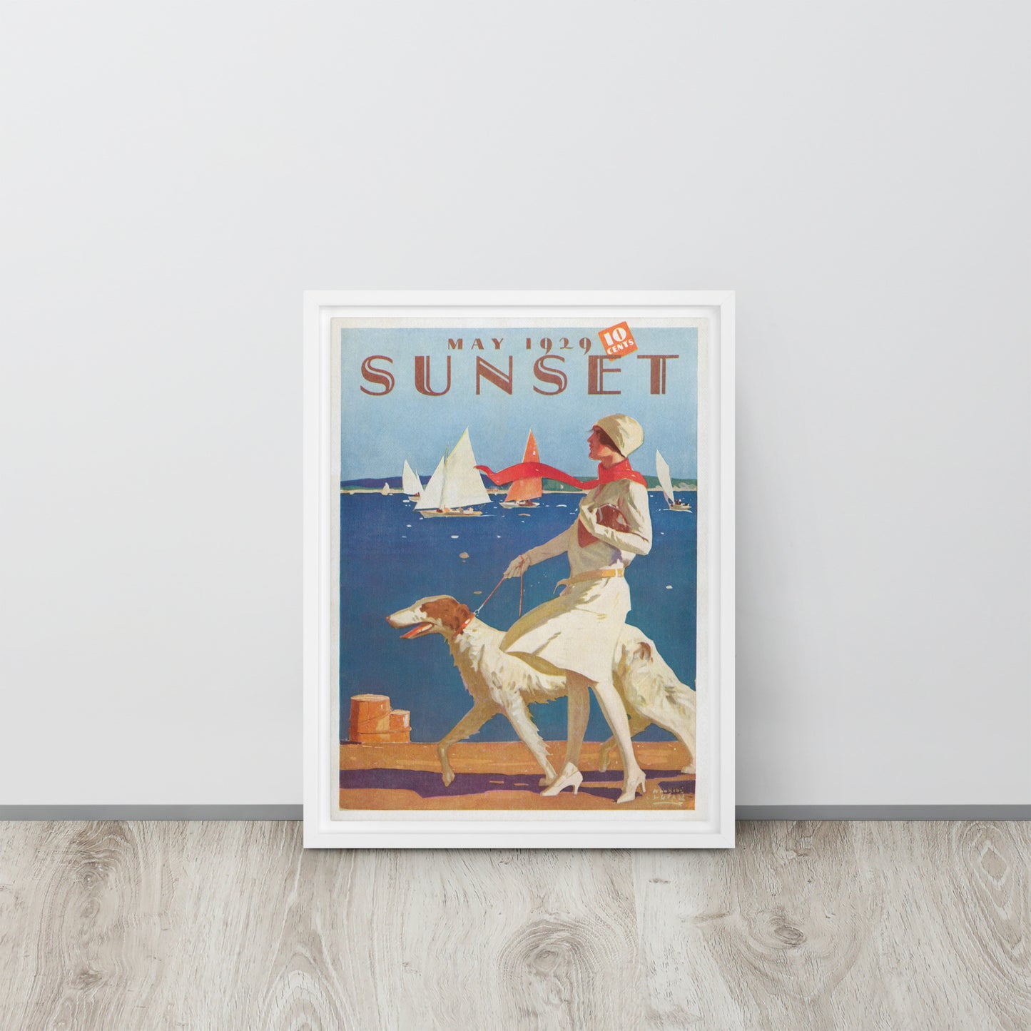 Sunset May 1929 Framed Canvas Cover