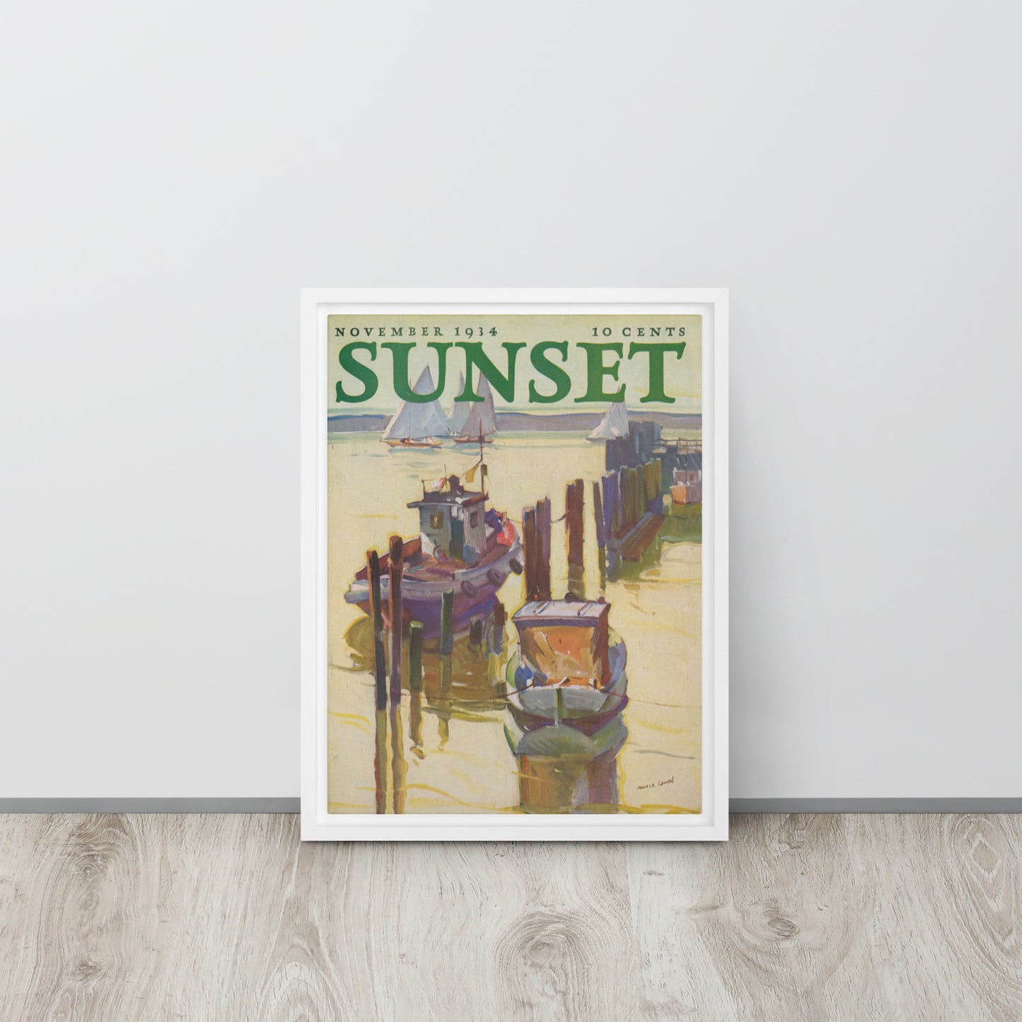Sunset November 1934 Framed Canvas Cover