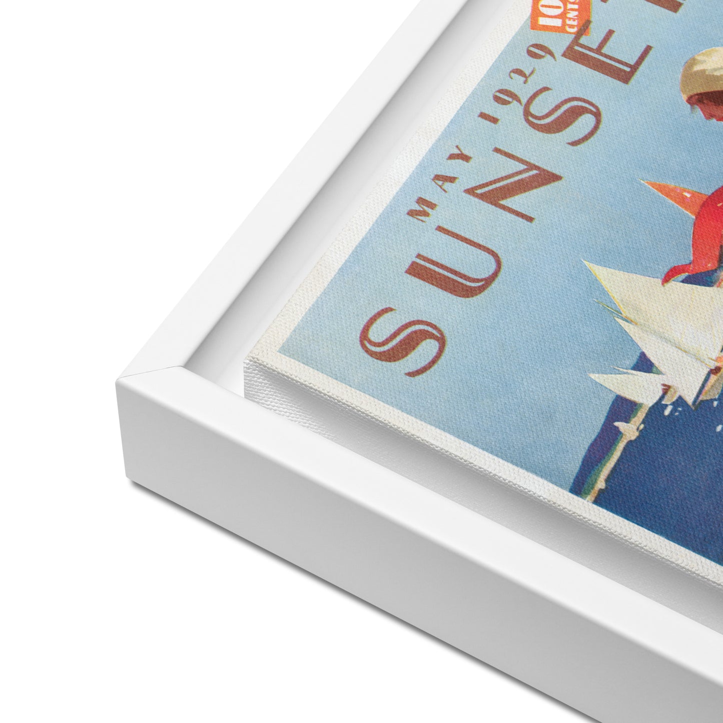 Sunset May 1929 Framed Canvas Cover