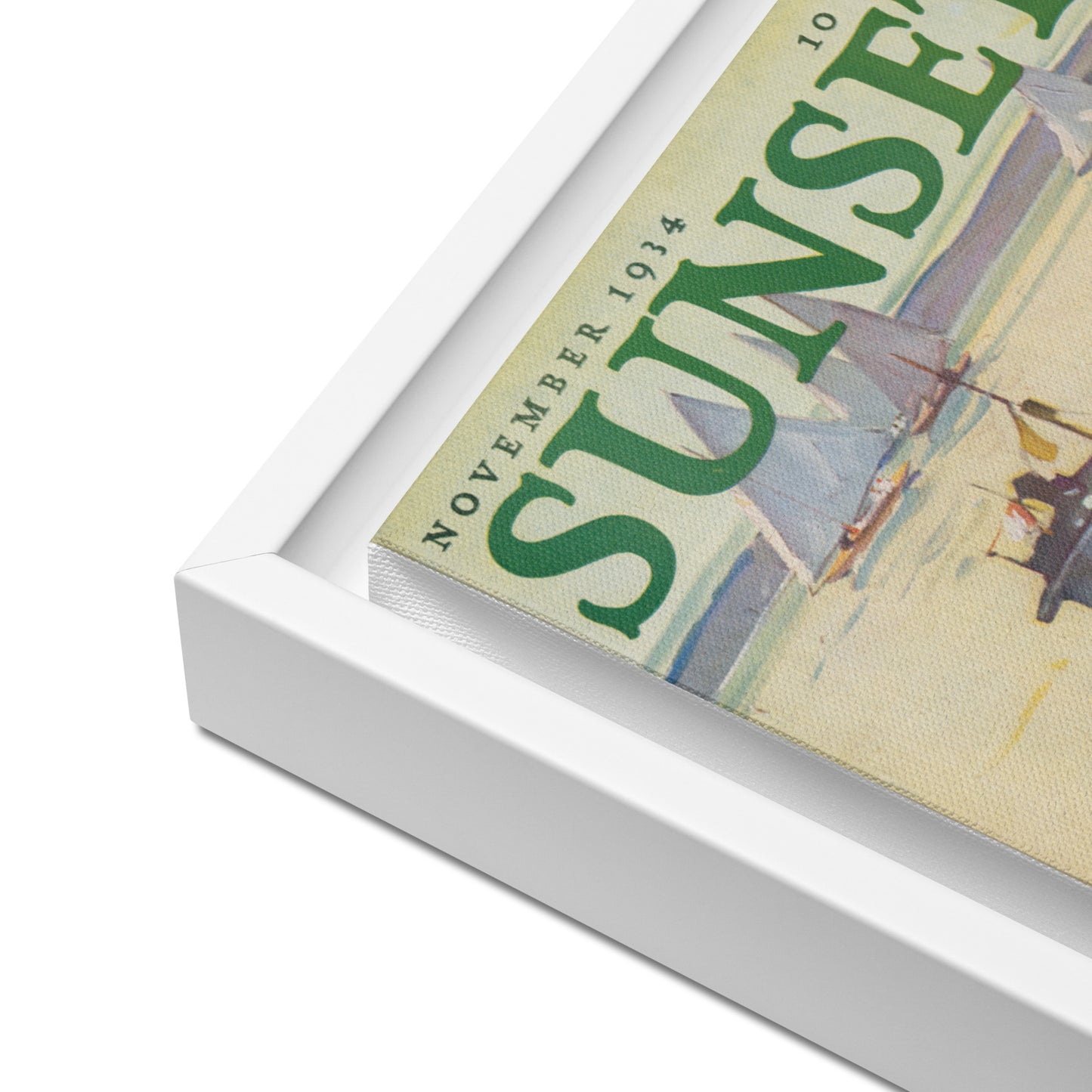 Sunset November 1934 Framed Canvas Cover