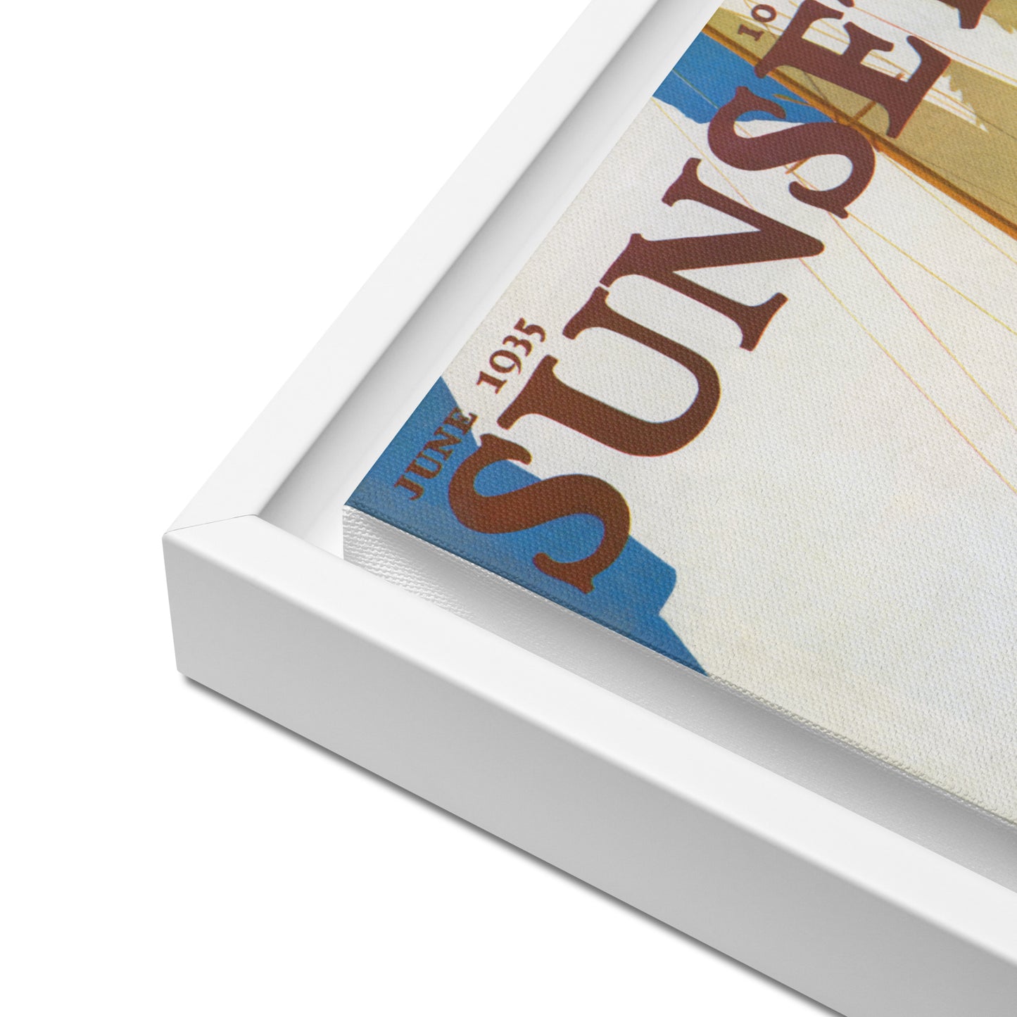 Sunset June 1935 Framed Canvas Cover