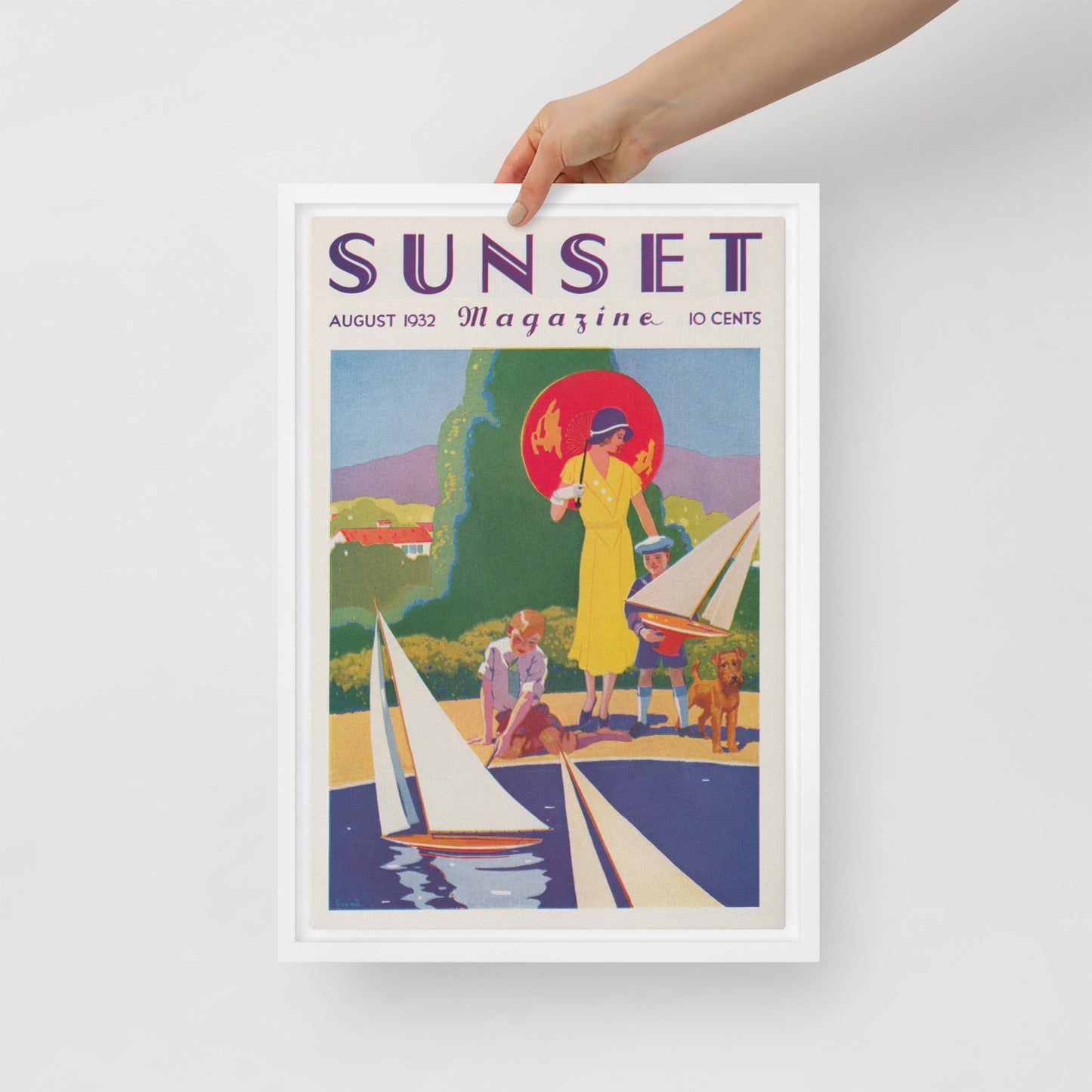 Sunset August 1932 Framed Canvas Cover