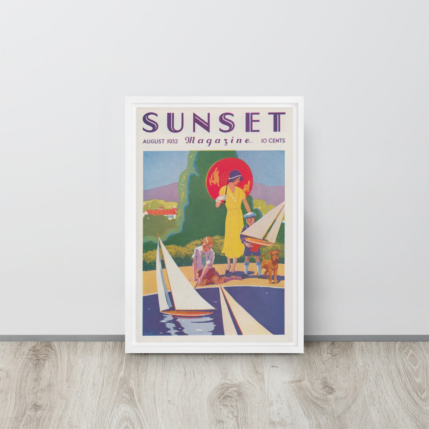 Sunset August 1932 Framed Canvas Cover