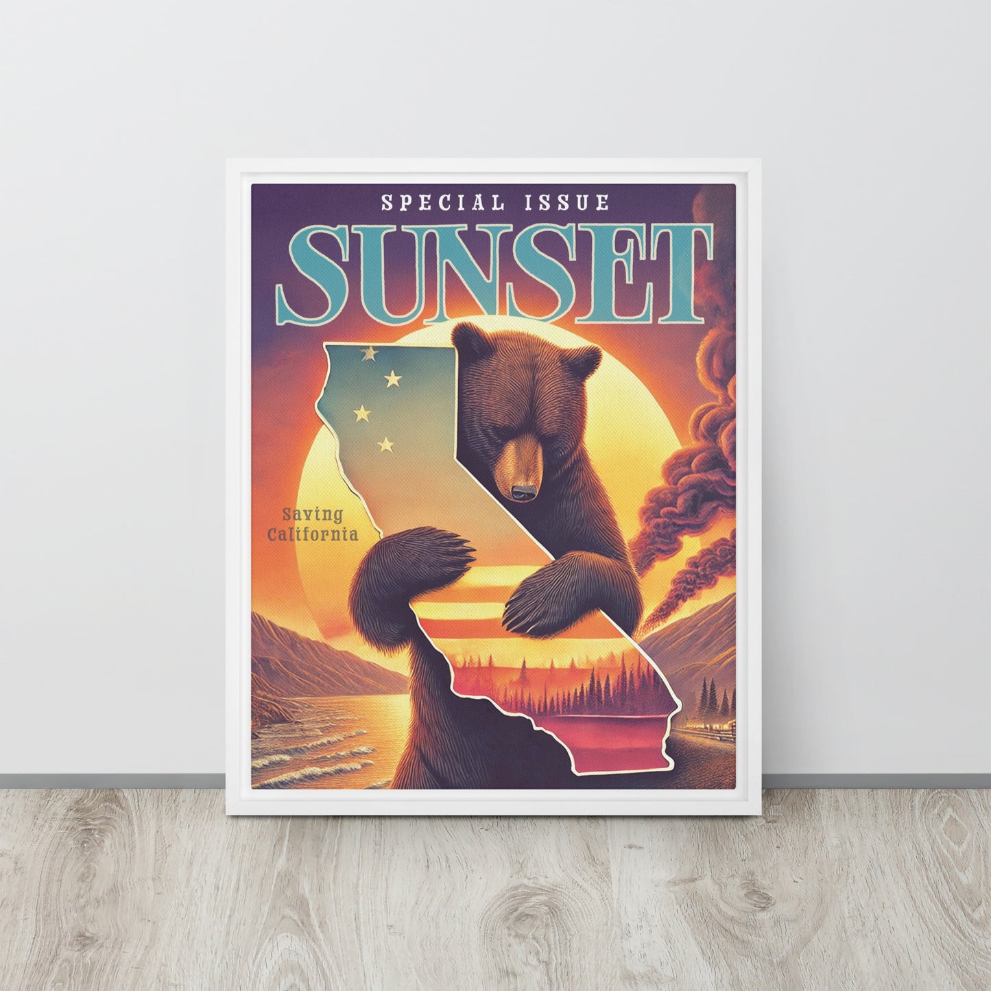 Sunset April 2025 Framed Canvas Cover