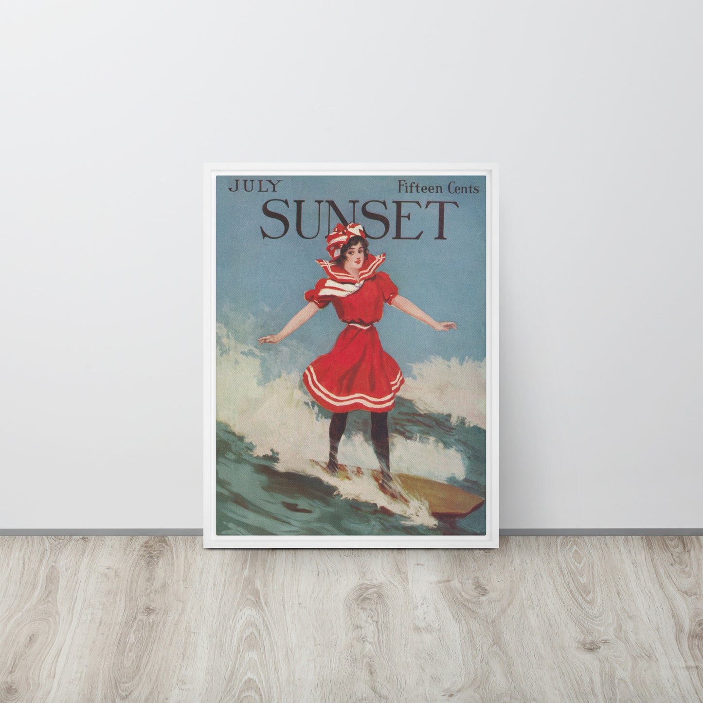 Sunset July 1911 Framed Canvas Cover