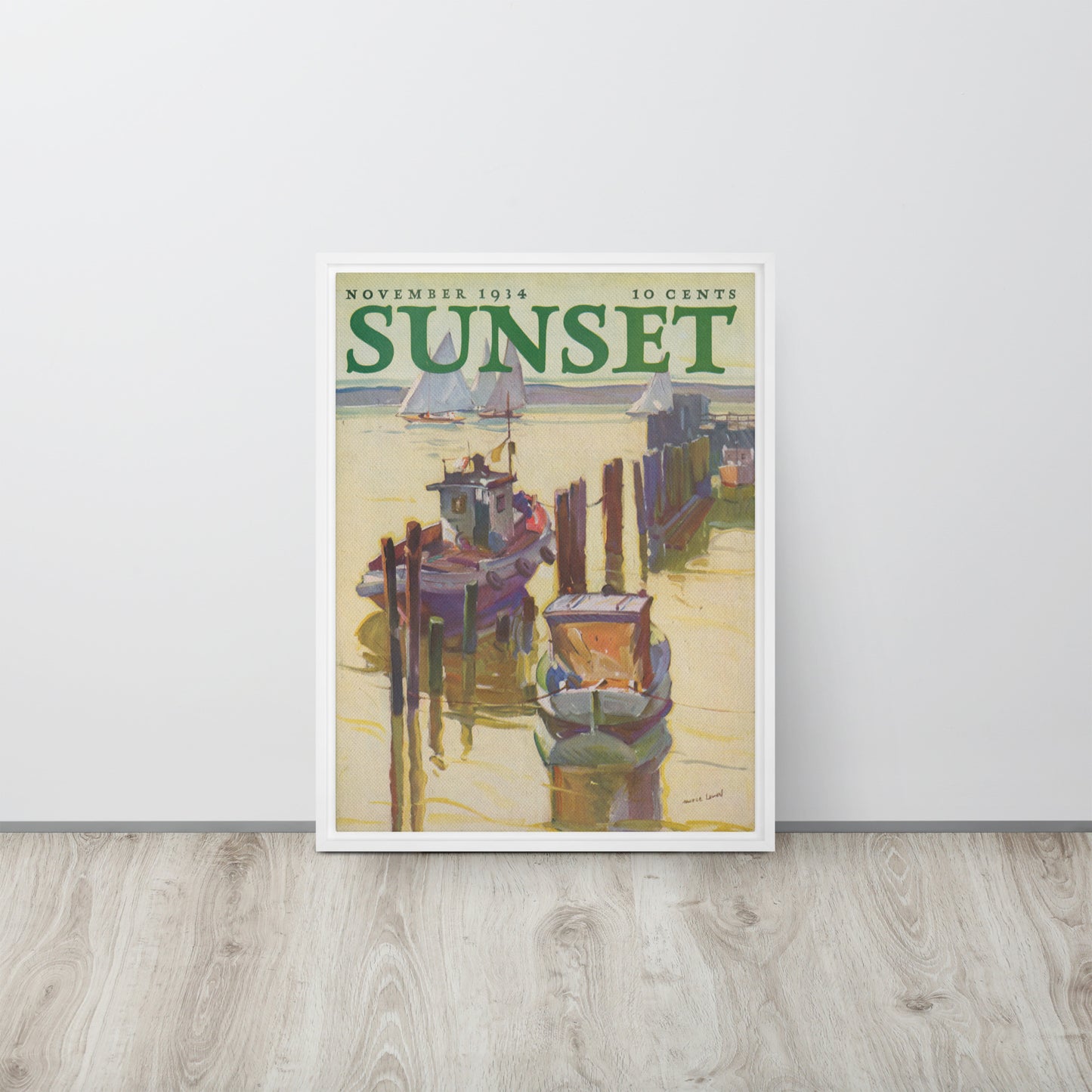 Sunset November 1934 Framed Canvas Cover