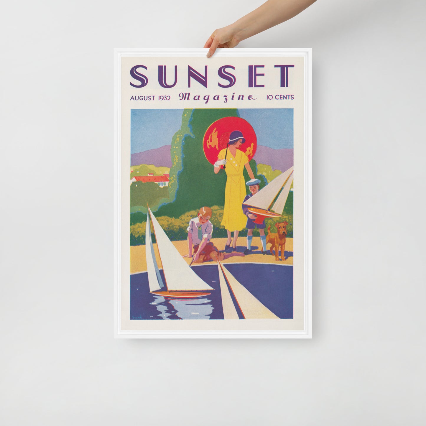 Sunset August 1932 Framed Canvas Cover