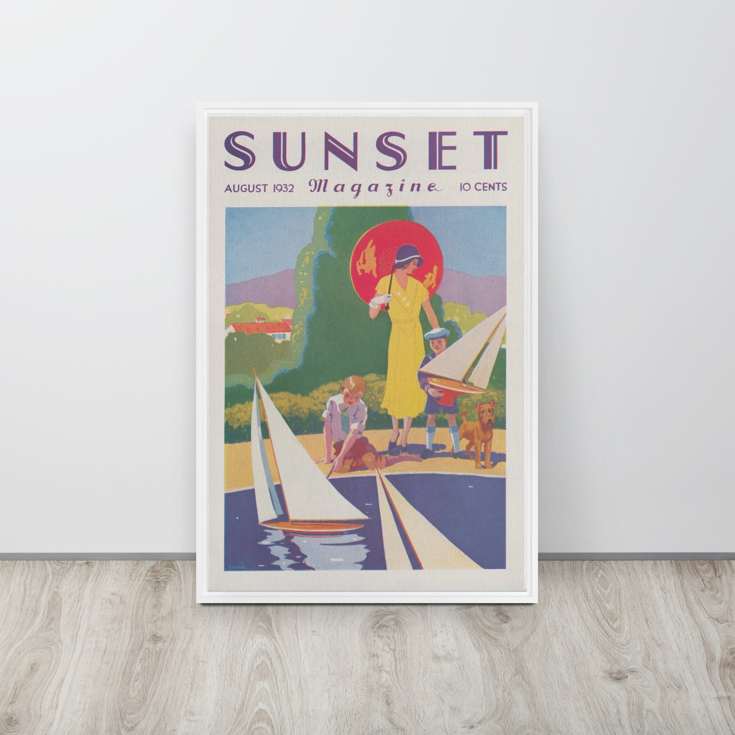 Sunset August 1932 Framed Canvas Cover
