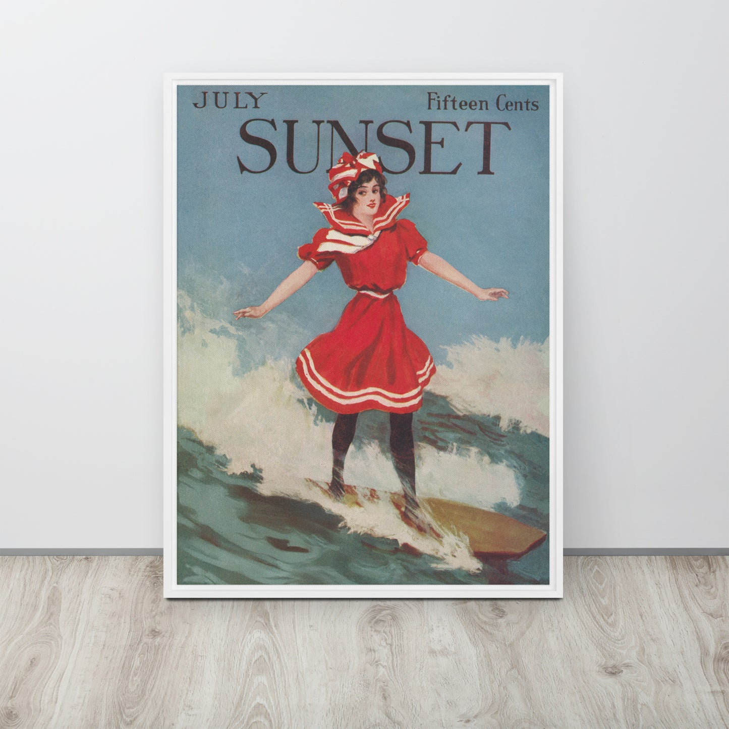 Sunset July 1911 Framed Canvas Cover