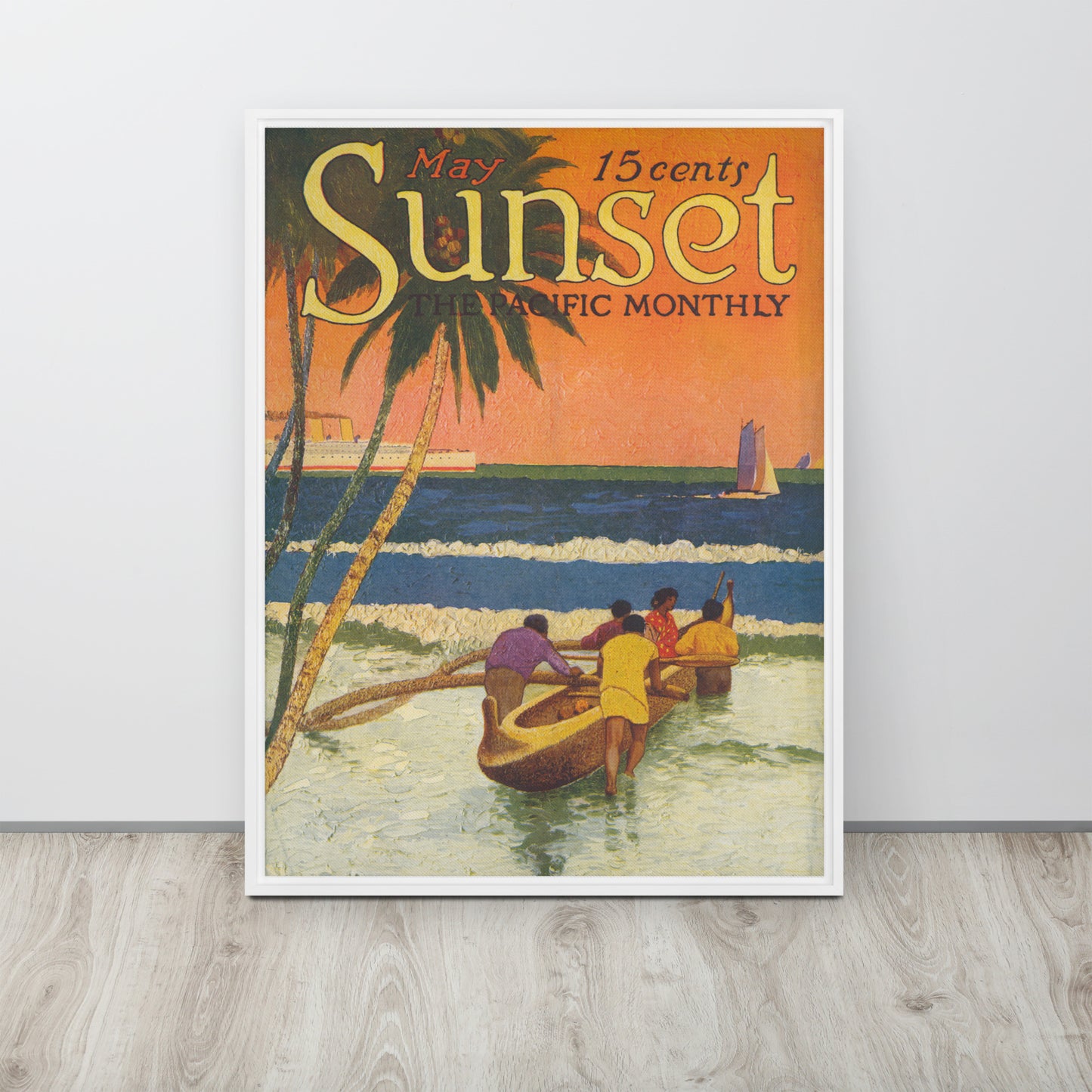 Sunset May 1917 Framed Canvas Cover