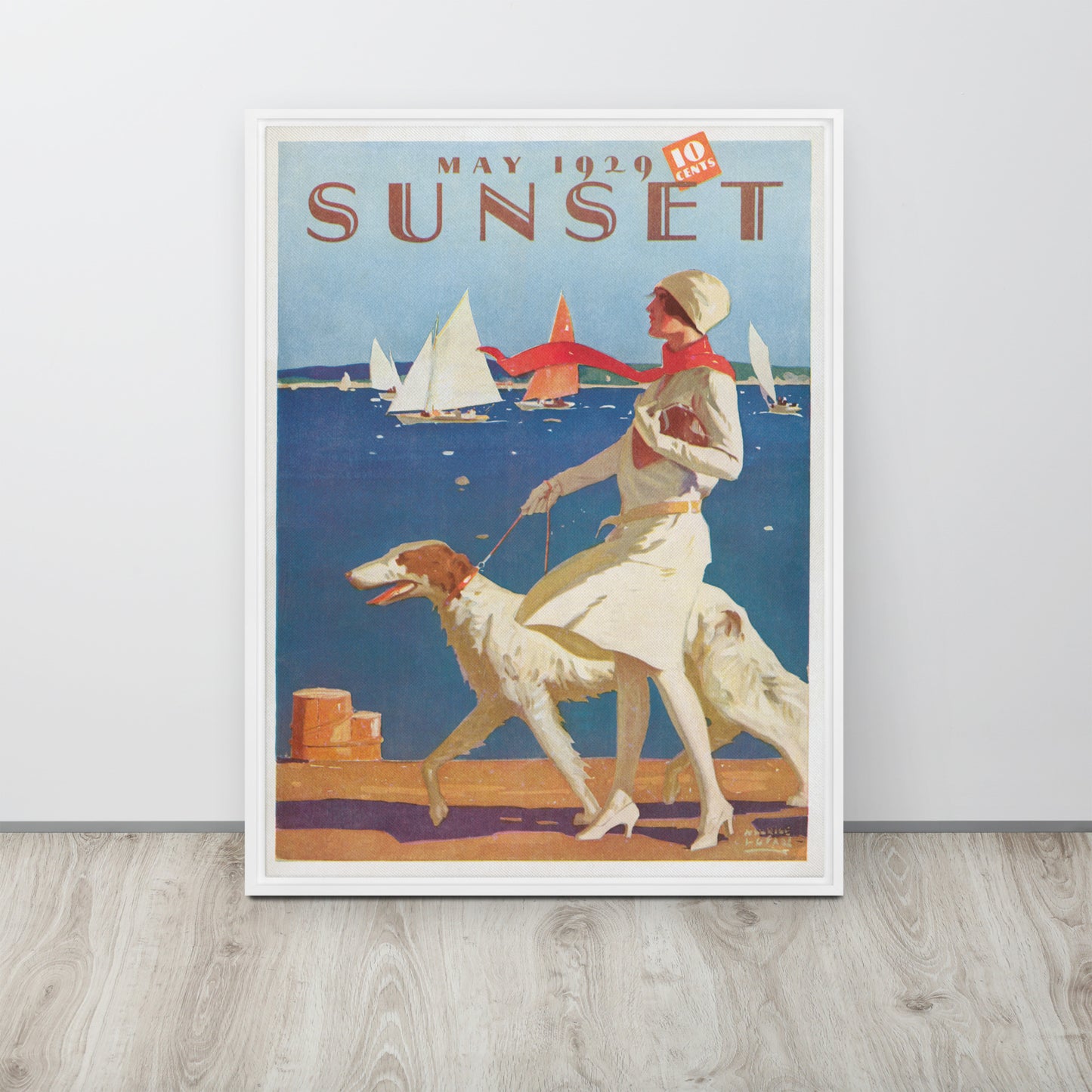 Sunset May 1929 Framed Canvas Cover
