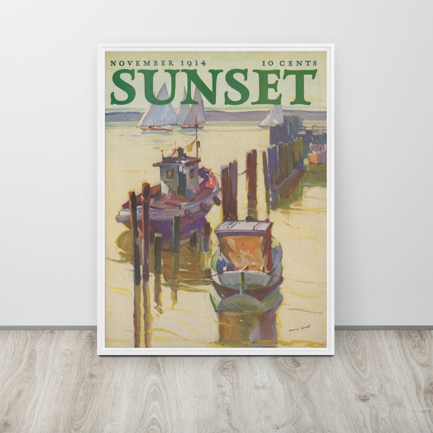 Sunset November 1934 Framed Canvas Cover