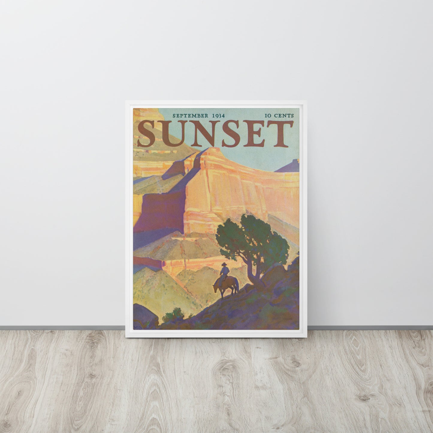 Sunset September 1934 Framed Canvas Cover