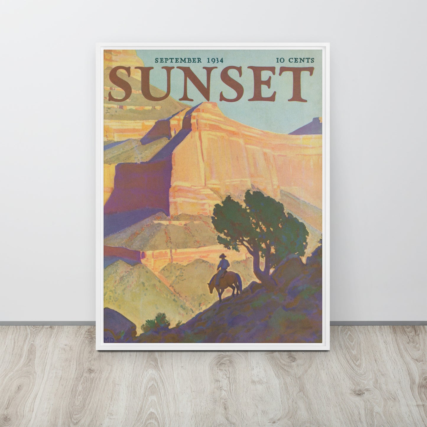 Sunset September 1934 Framed Canvas Cover